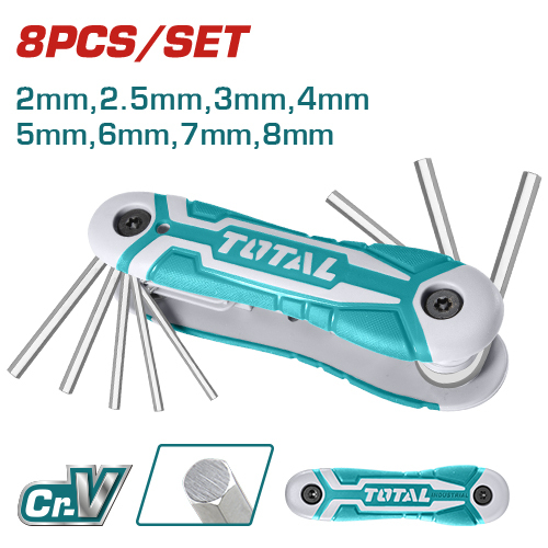 Juego de llave allen 2mm-8mm plegable-total