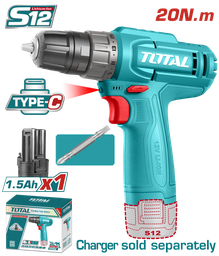 TALADRO ATORNILLADOR A BATERÍA 12V (TIPO C) 20NM - BAT - TDLI12456 - TOTAL